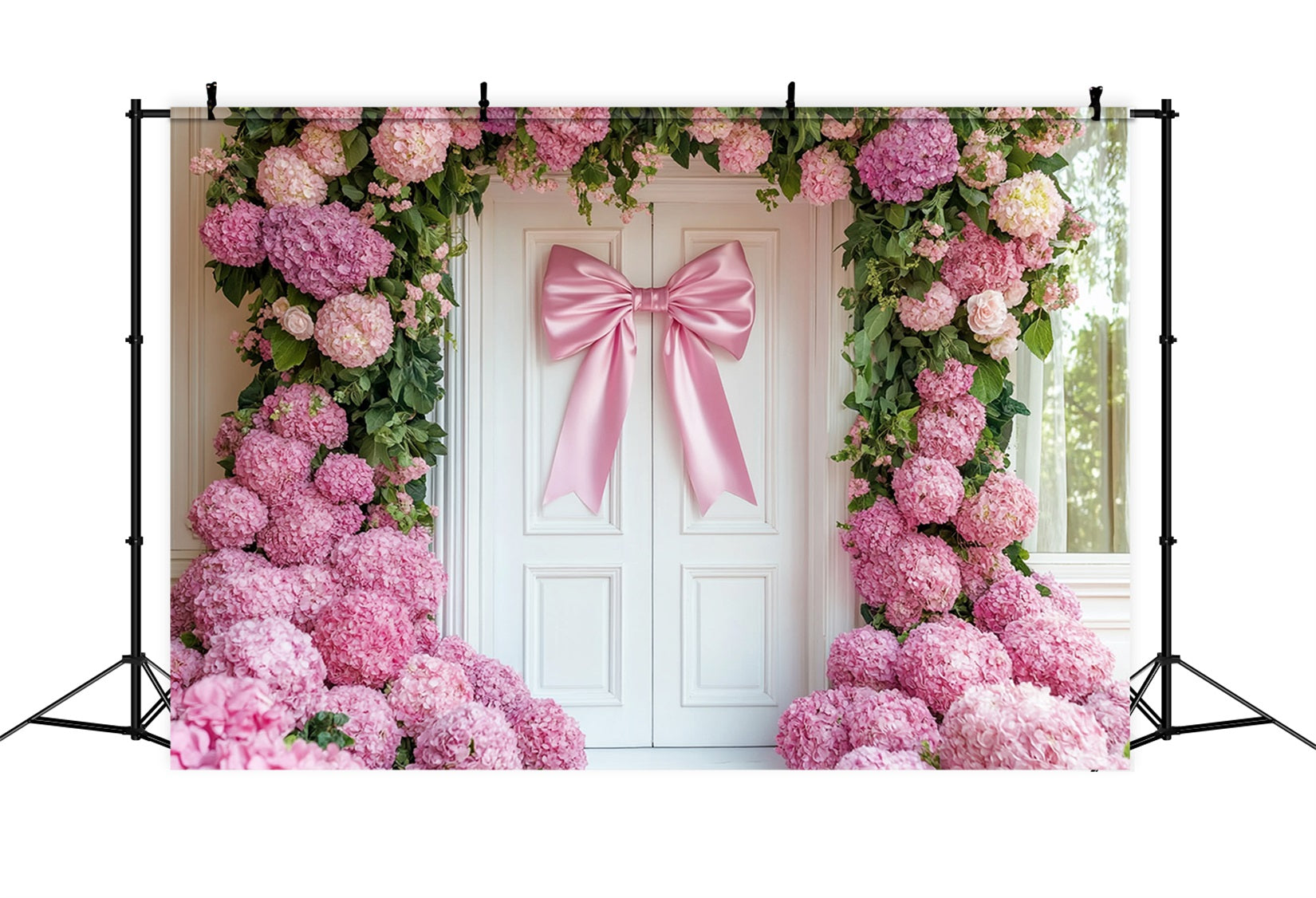 Bogen-Hintergrund Rosa Hortensien-Türbogen Blumen-Hintergrund LXX510-143