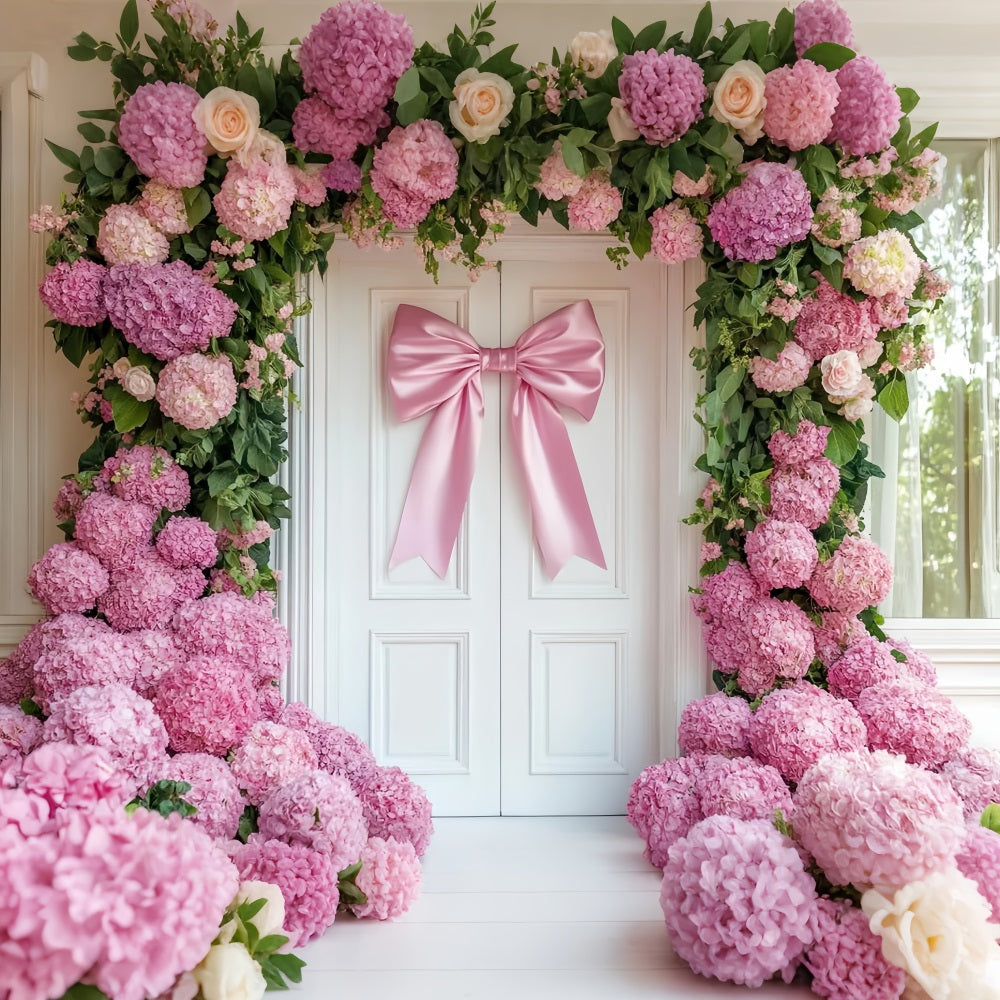 Bogen-Hintergrund Rosa Hortensien-Türbogen Blumen-Hintergrund LXX510-143