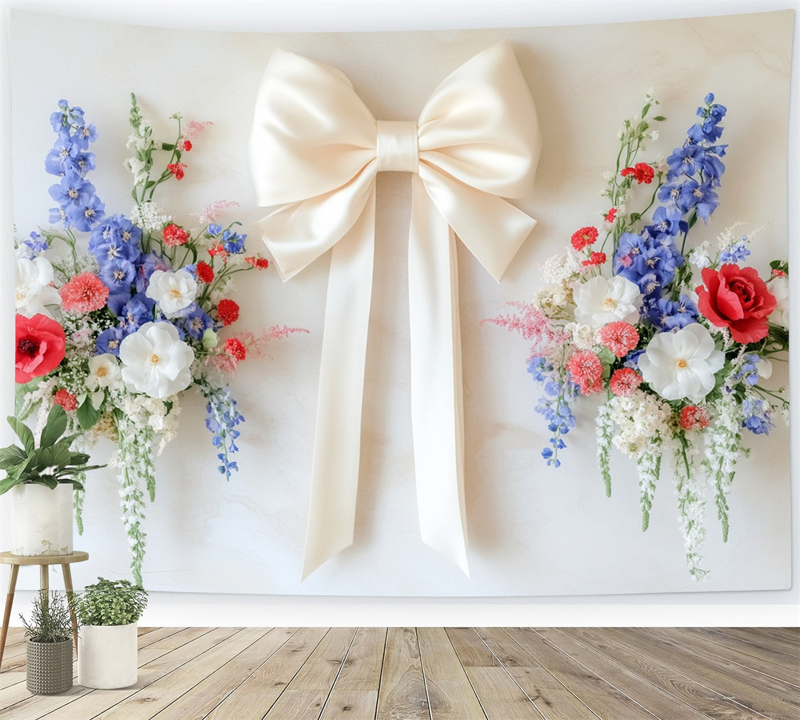 Bogen-Hintergrund mit elfenbeinfarbenem Band, Blumen-Harmonie und Blumen-Foto-Hintergrund LXX510-148