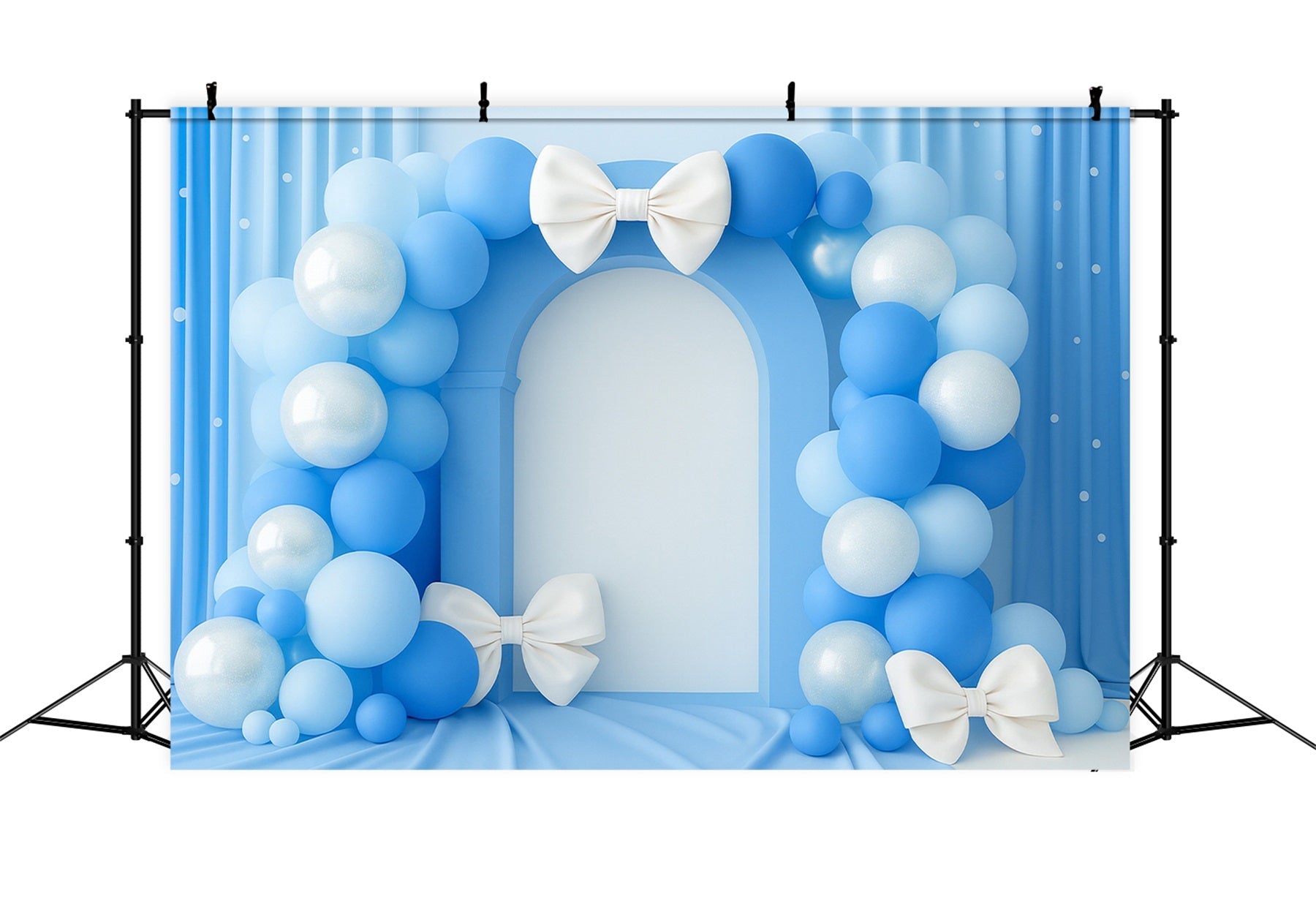 Bogen-Hintergrund mit blauem Ballonbogen, Eleganz und Kuchen-Hintergrund LXX510-149