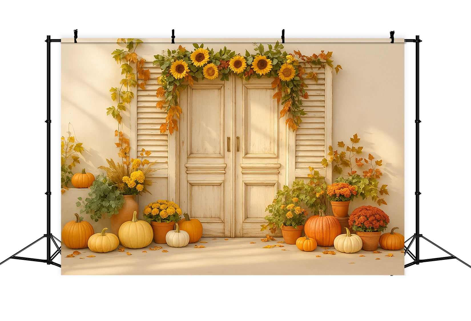 K¨¹rbis-Fotohintergrund Sonnenblument¨¹r Herbstfreude Thanksgiving-Hintergr¨¹nde LXX510-26