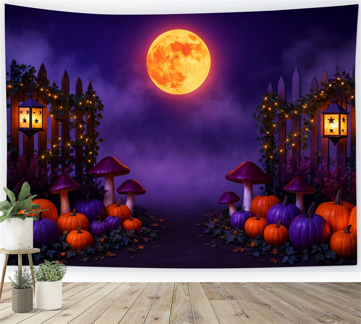 K¨¹rbis-Hintergrund Lila Mond K¨¹rbisweg Thanksgiving-Hintergrund LXX510-30