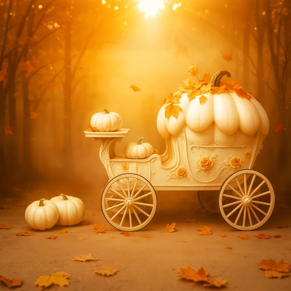 K¨¹rbis-Fotohintergrund K¨¹rbiswagen Goldener Traum Frohes Thanksgiving-Hintergrund LXX510-41