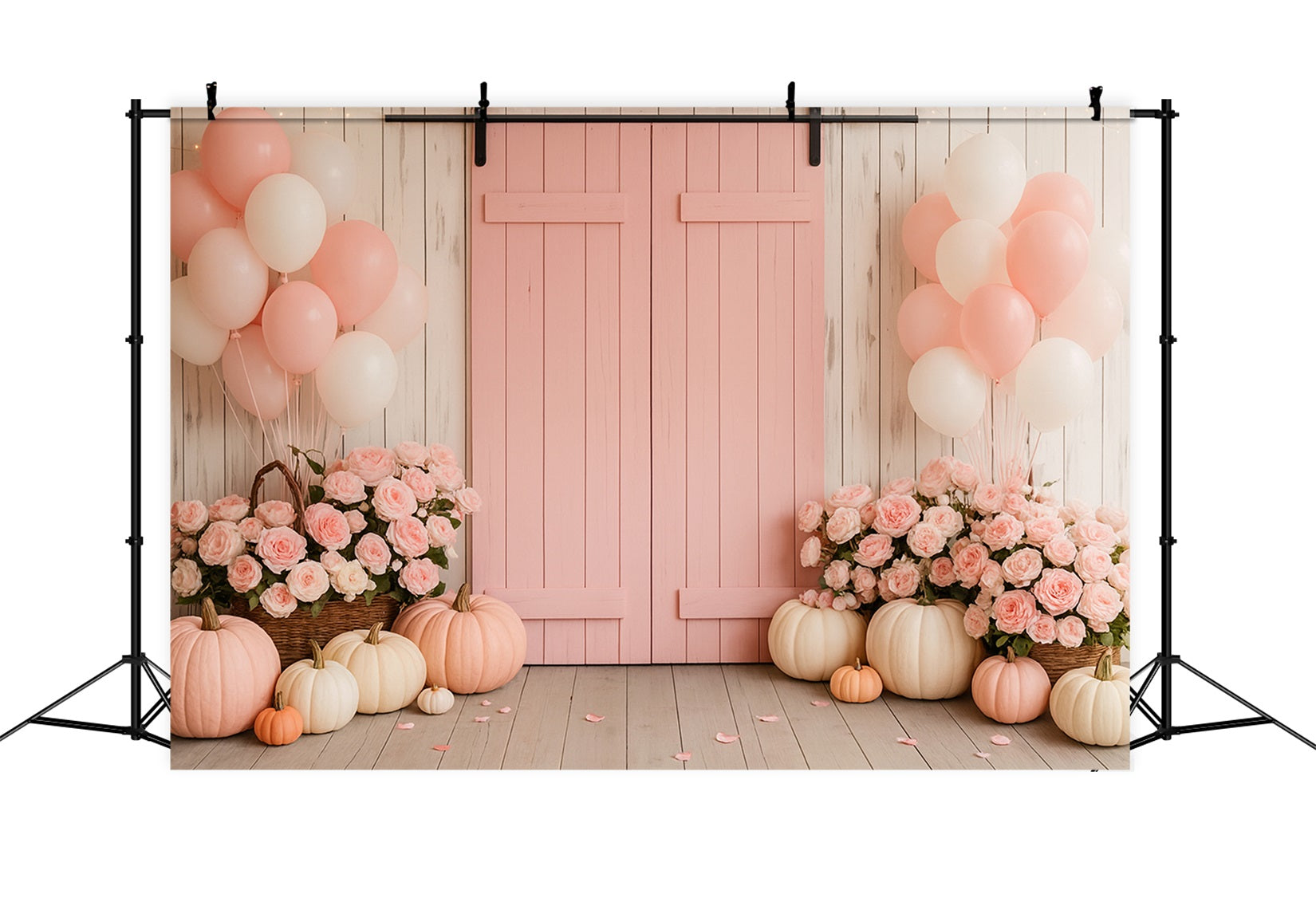 Bauernhof-Hintergrund Rosa Scheune Blumige Freude Thanksgiving-Fotohintergr¨¹nde LXX510-46