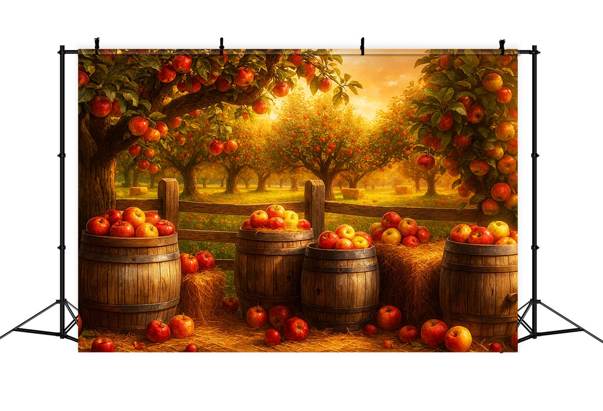 Bauernhof-Hintergrund Apfelplantage Goldene Ernte Thanksgiving-Hintergr¨¹nde LXX510-50