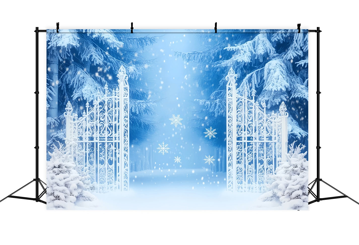 Schneeflocken-Hintergrund Verzauberter Schneewald Tor Winter-Fotohintergründe LXX510-54