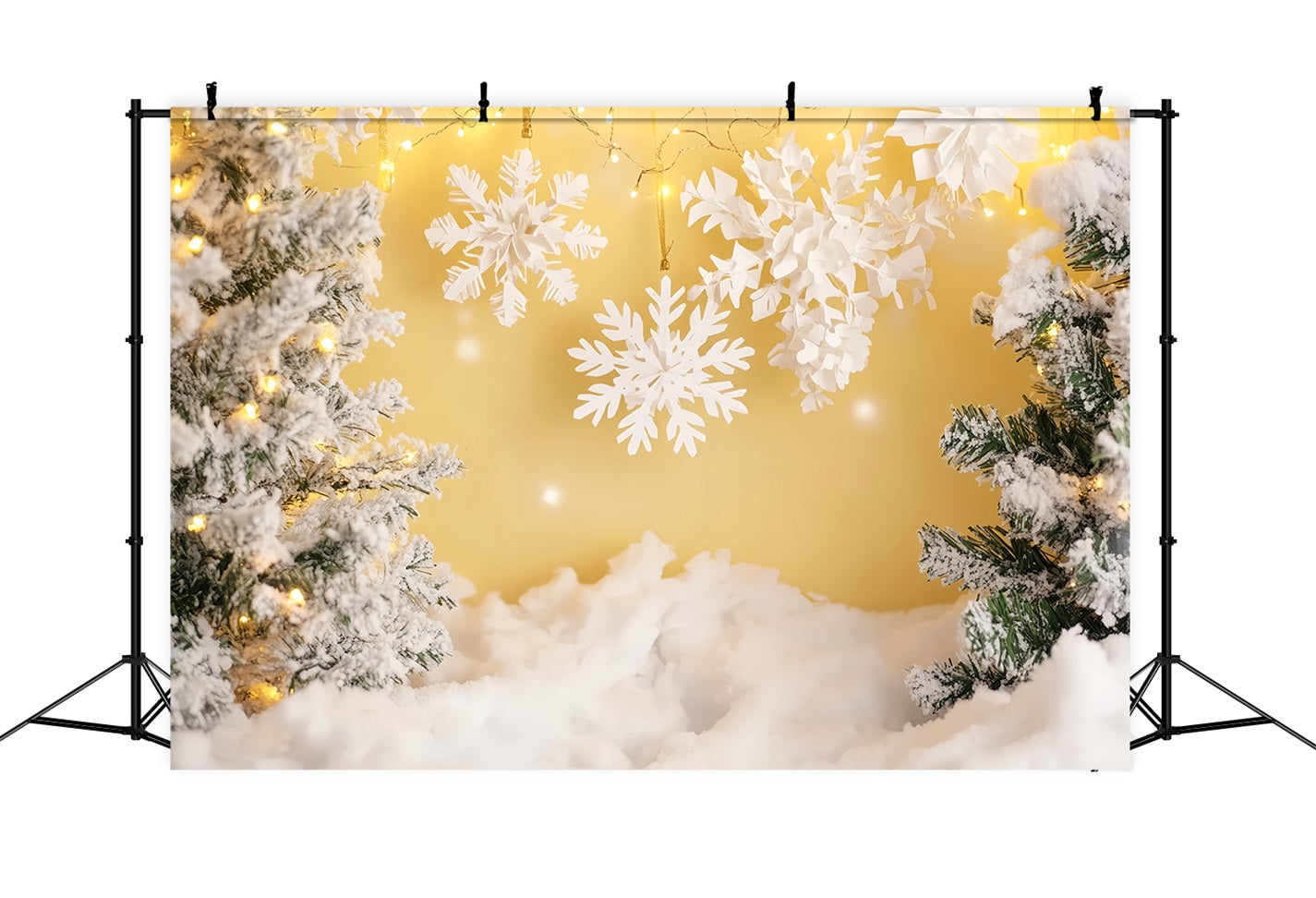 Schneeflocken-Hintergründe Goldener Schein Schneewald Winterhintergrund LXX510-62