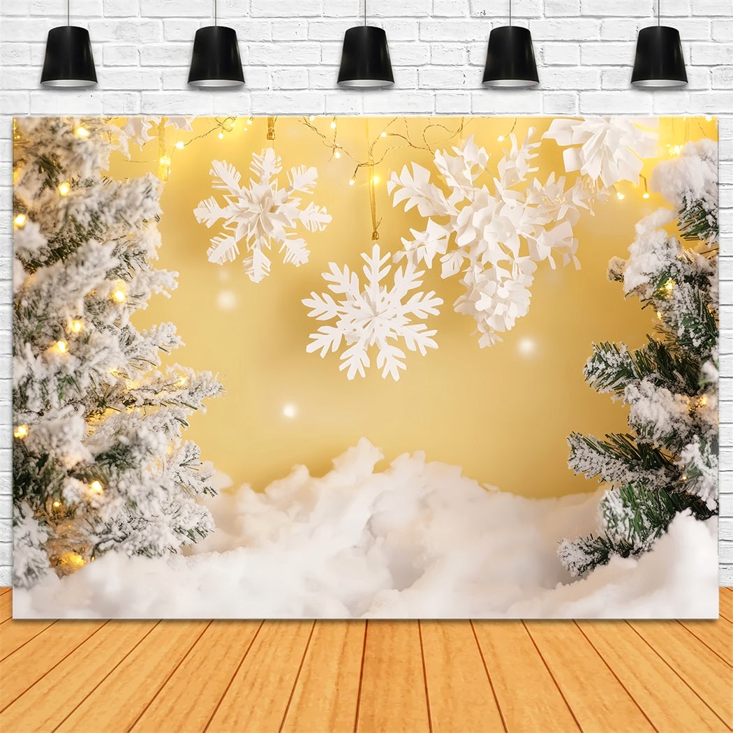 Schneeflocken-Hintergründe Goldener Schein Schneewald Winterhintergrund LXX510-62