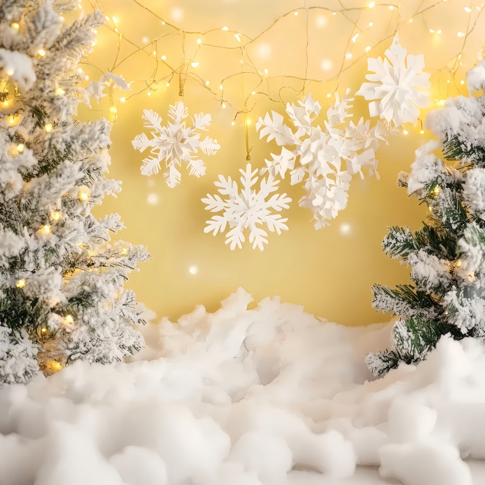 Schneeflocken-Hintergründe Goldener Schein Schneewald Winterhintergrund LXX510-62