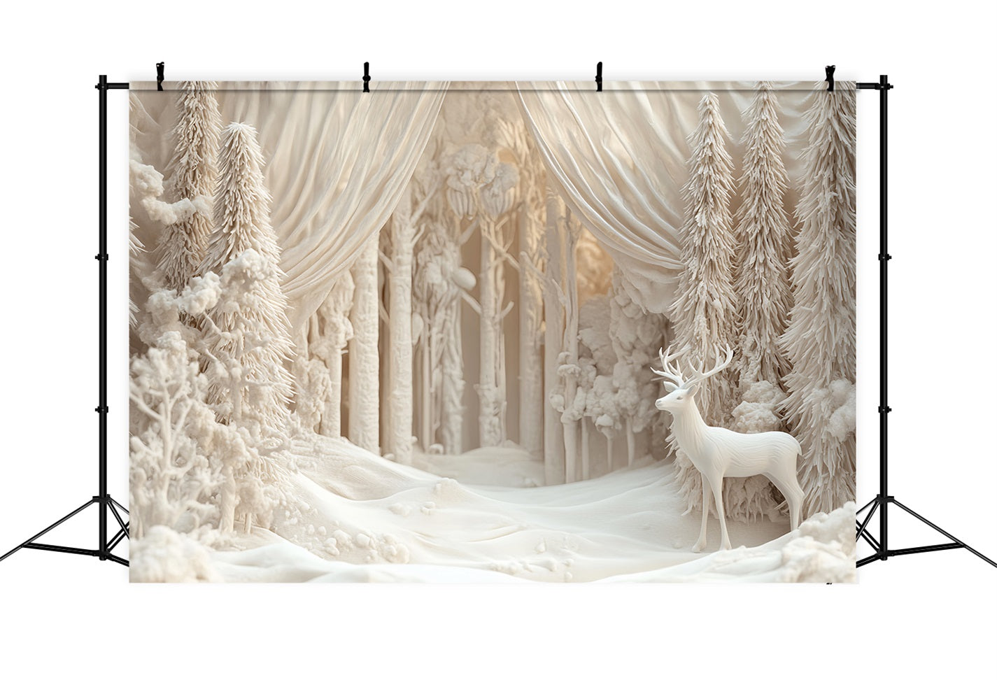 Wunderlandkulisse Elfenbeinfarbenes Rentier Winterwald Winterkulissen LXX510-68