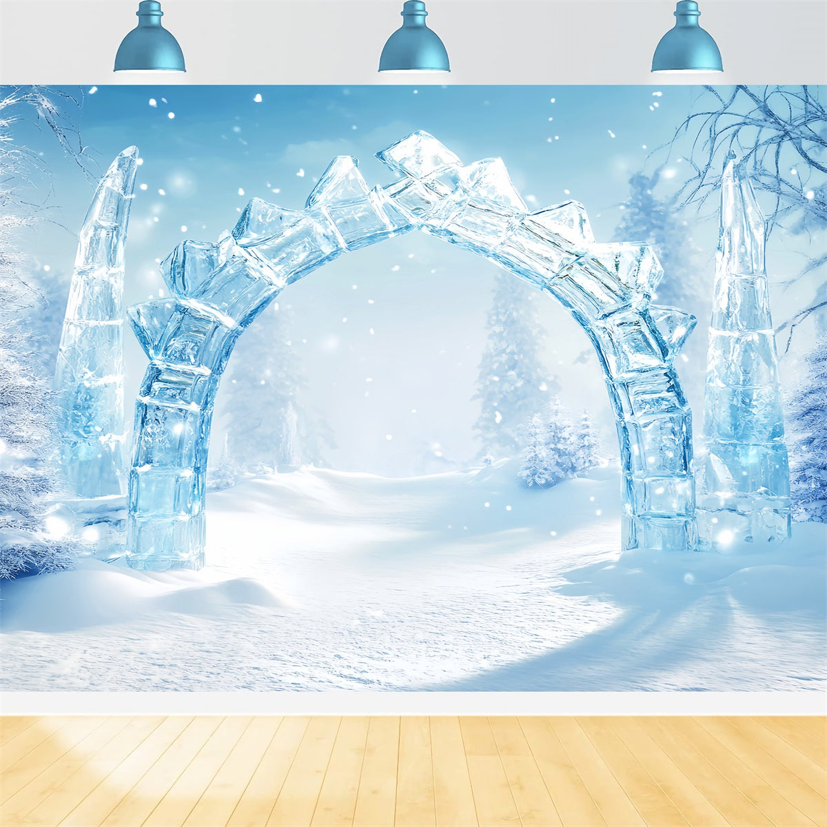 Wunderland-Hintergrund Kristall-Eisbogenweg Winter-Fotohintergründe LXX510-95