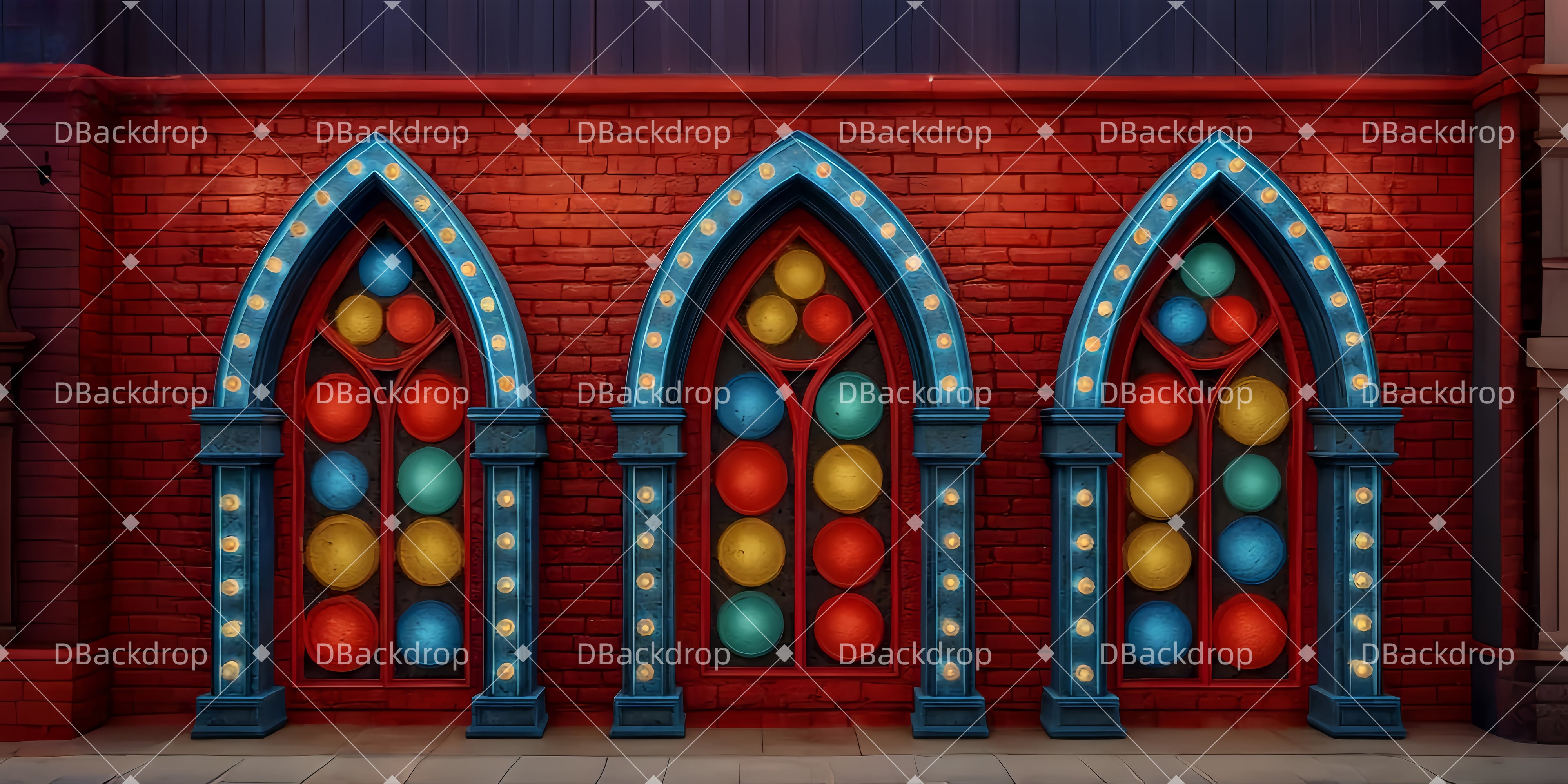 Theater Backdrops Backstein-Gothic-Bühne Theater gardinen LXX510-T31