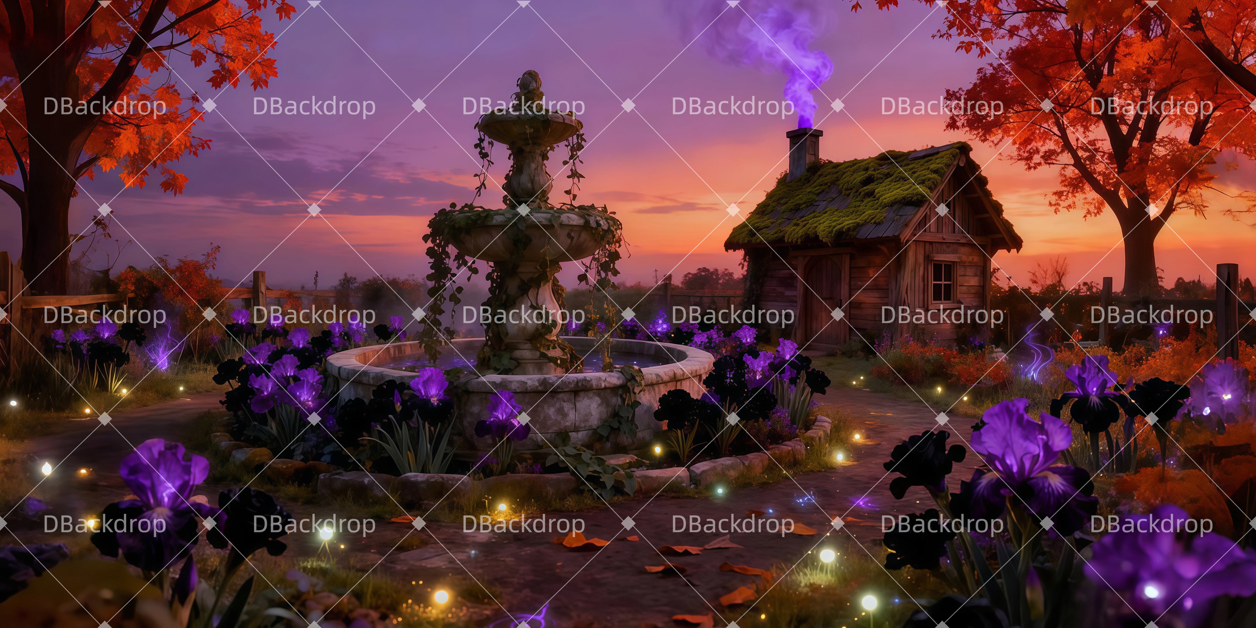 Theater Backdrops Der Garten der Hexe Theaterbühne mit Vorhang LXX510-T56