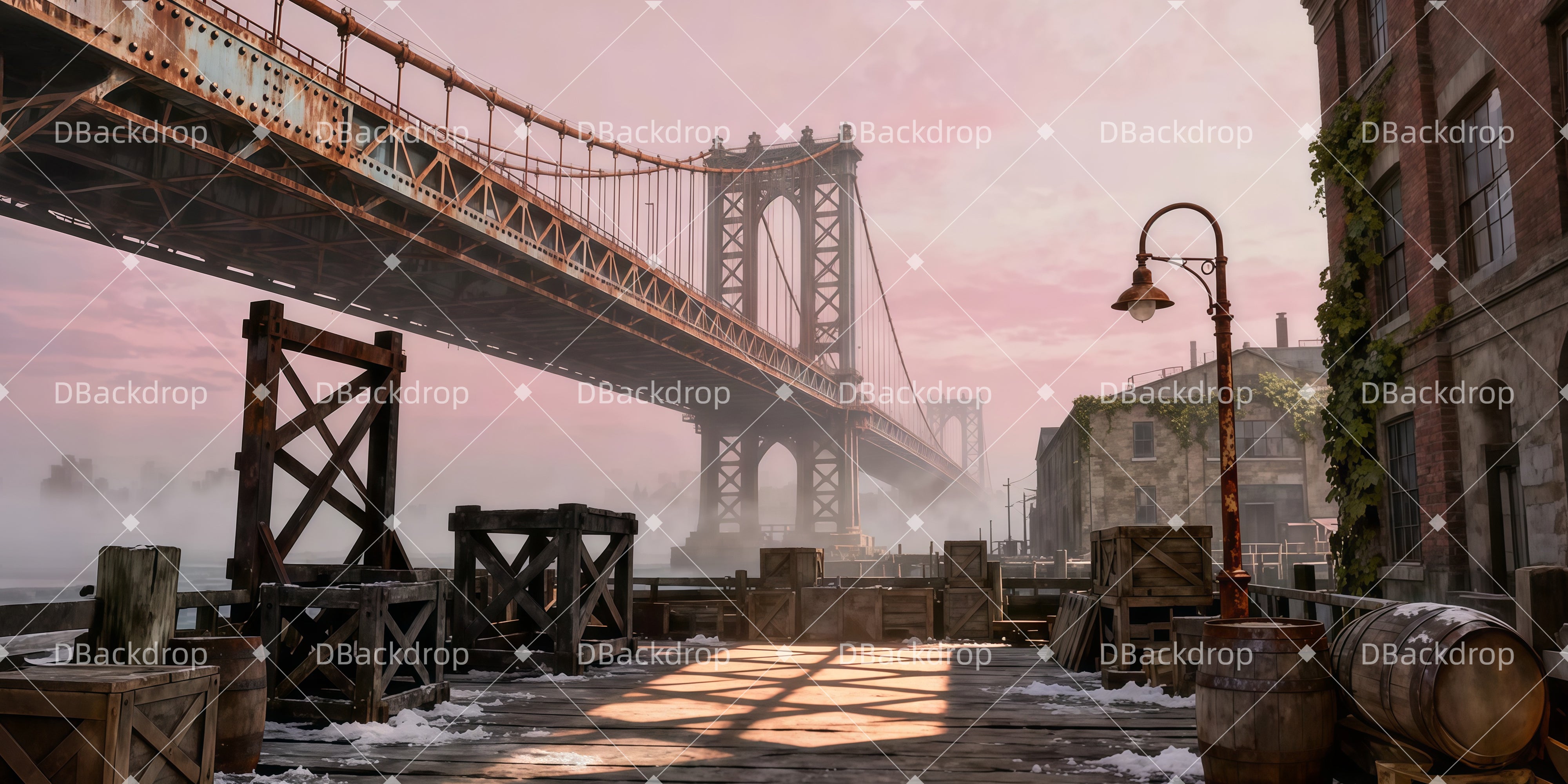 Theater Vorhang bild Alte Brooklyn Wharf Backdrop Theater LXX511-T102