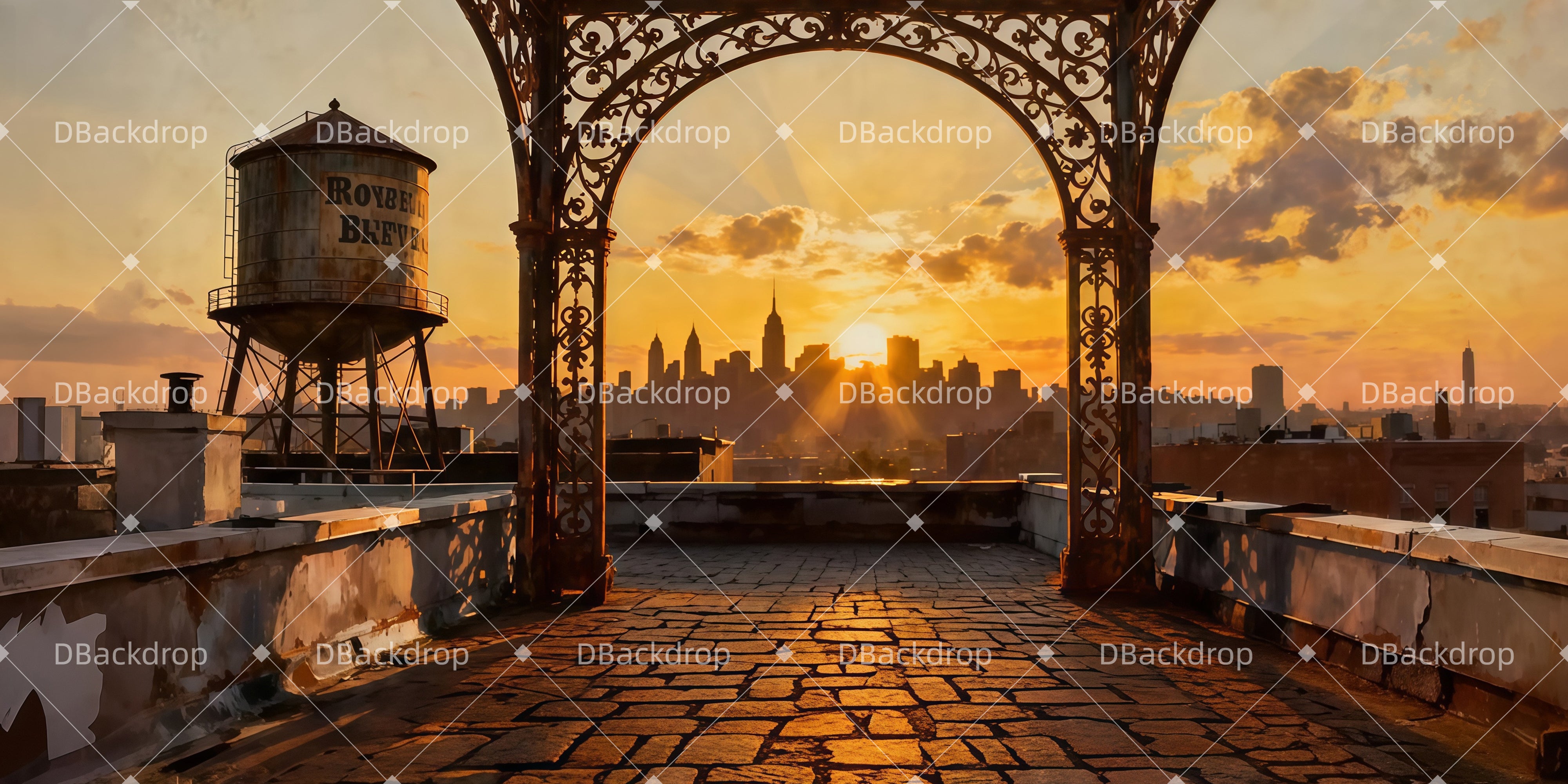 Theater Vorhang bild Dachterrasse-Morgendämmerung Backdrop Theater LXX511-T25