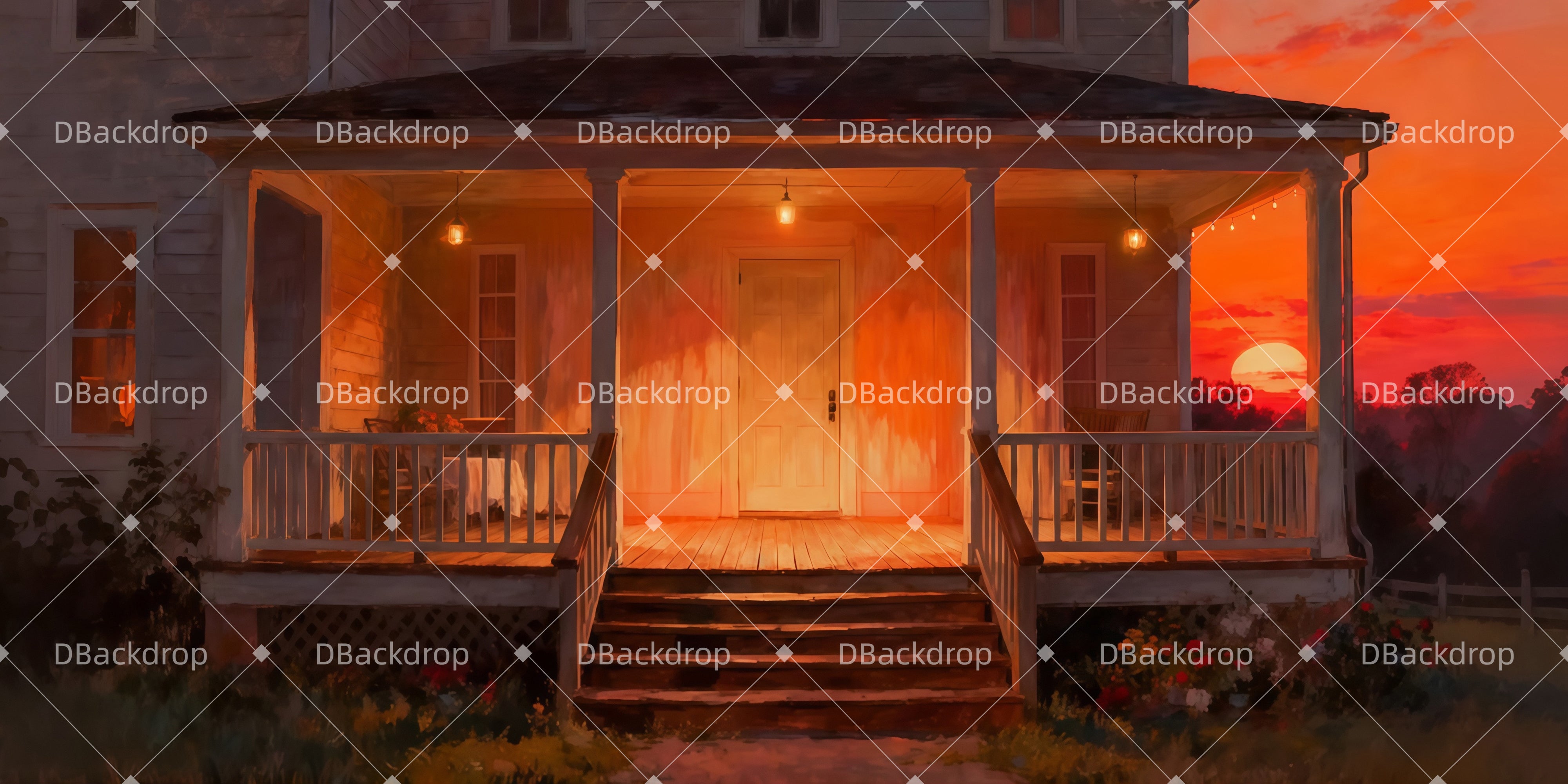 Vorhang Theaterbühne Laureys Haus-Veranda Theatervorhang stoff LXX511-T36