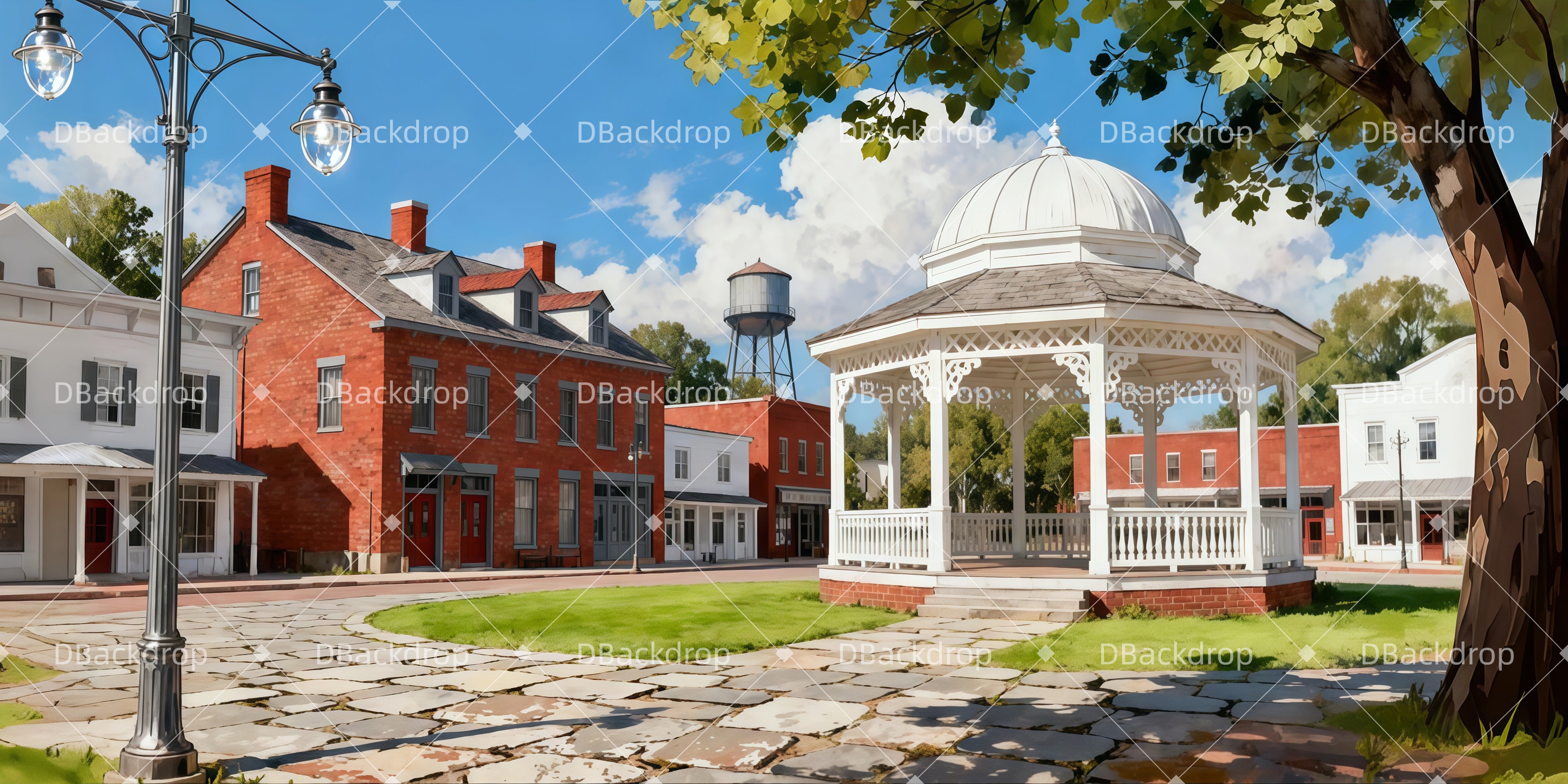 Theater Vorhang bild Ziegelsteinstraße-Platz Backdrop Theater LXX511-T68