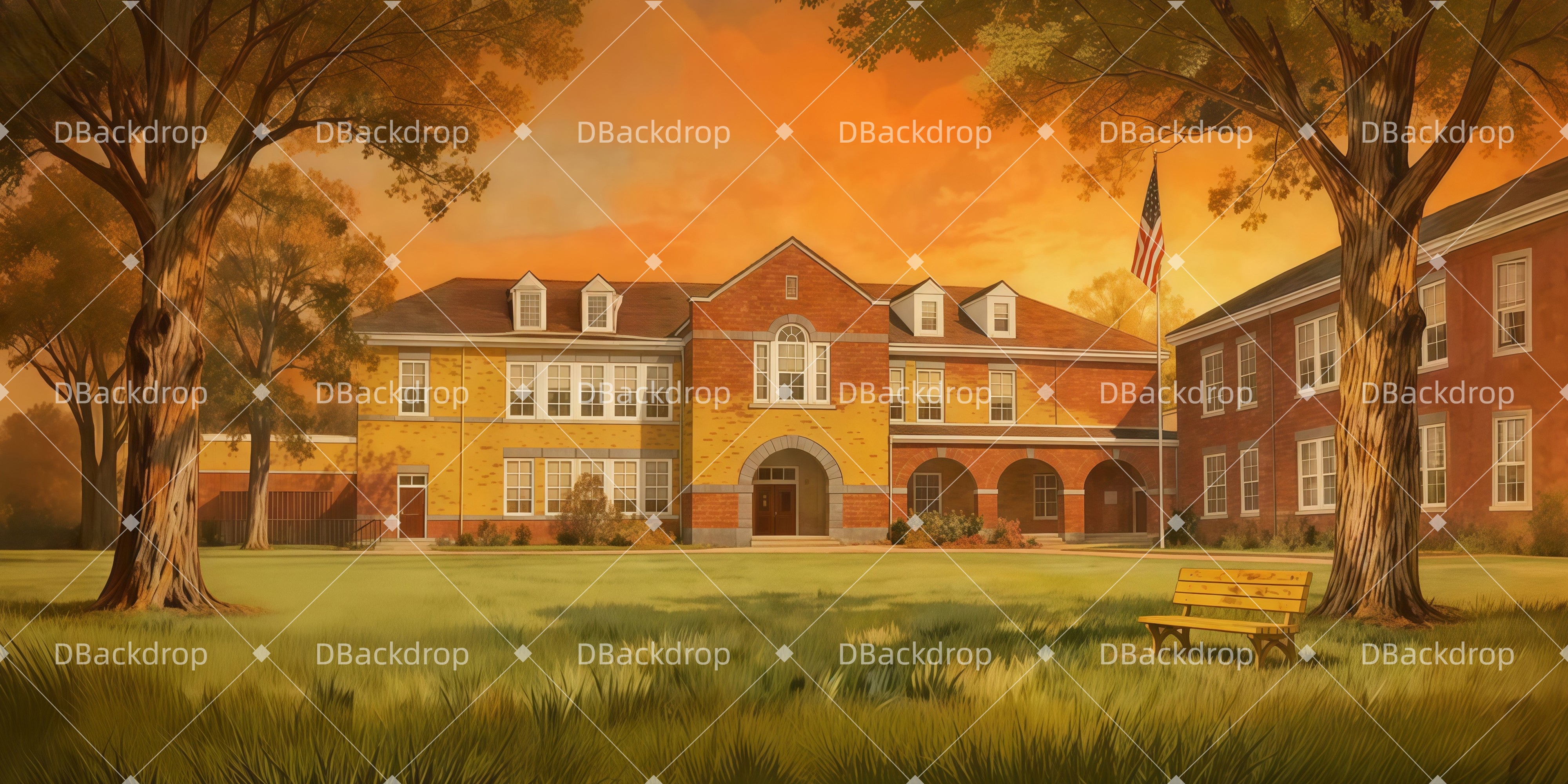Theaterbühne Vorhang Sonnenuntergang auf dem Schulhof Theater Vorhang auf LXX511-T76