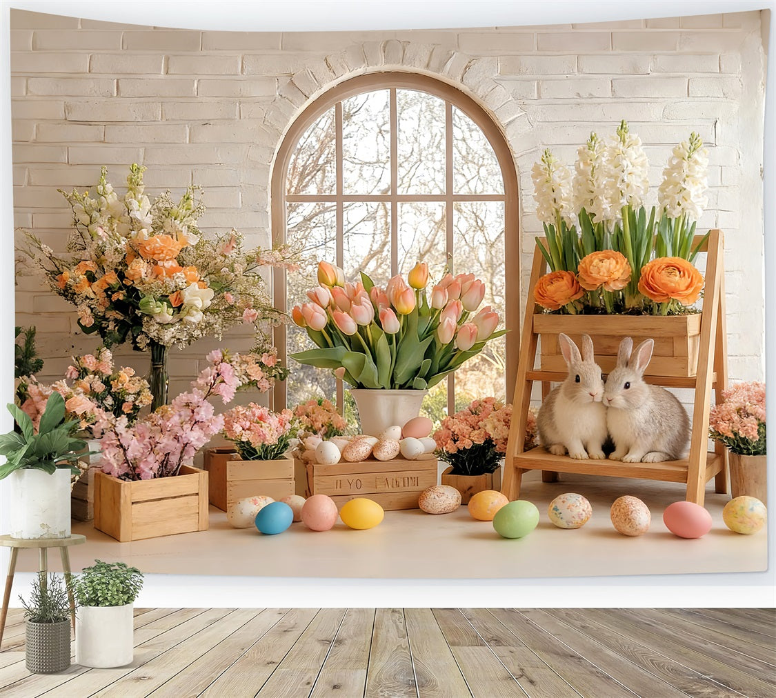 Tulpen Hintergrund Sonniger Frühling Hase Blumen Studio Peter Rabbit Hintergrund LXX512-113