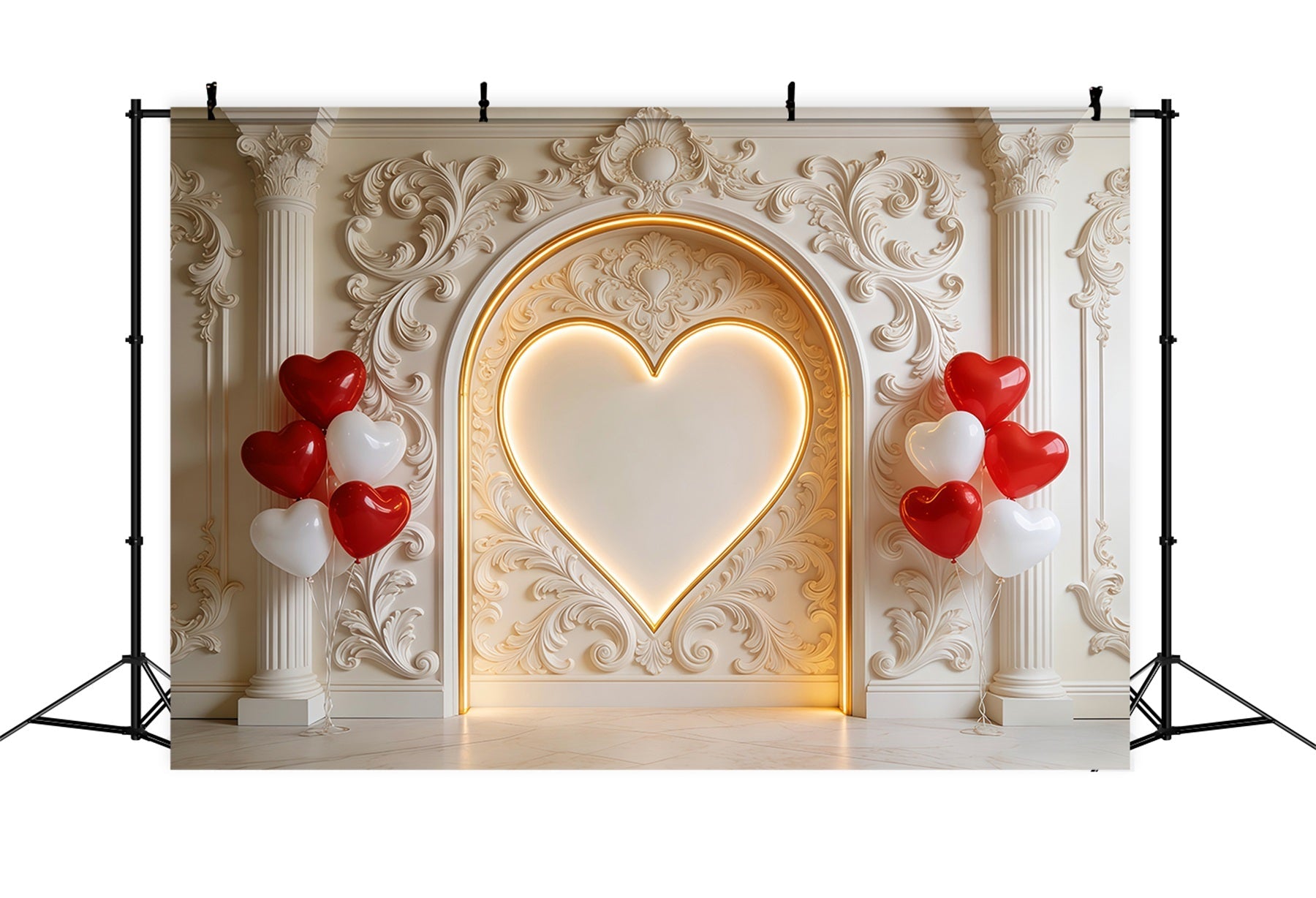 Herzen-Hintergrund Vintage-Wand Herzballons Valentinstag-Hintergrund LXX512-155