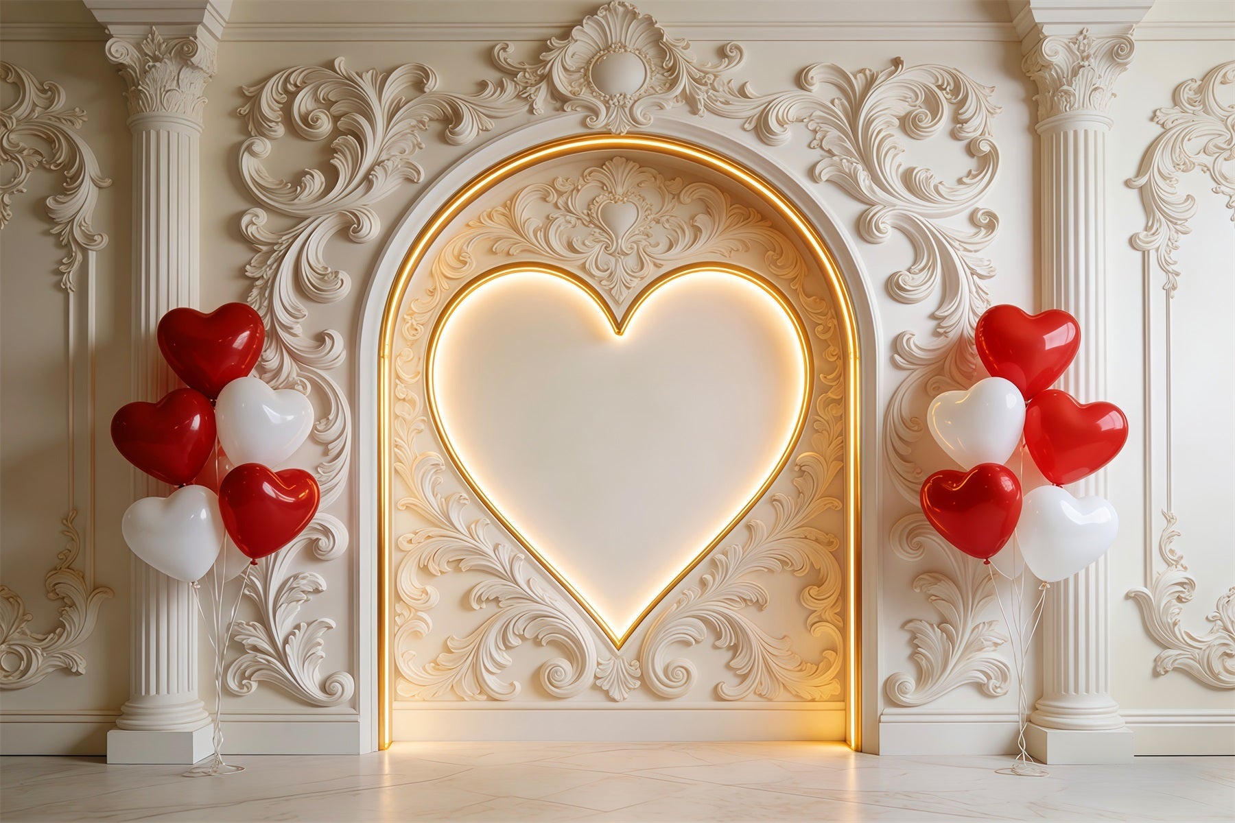 Herzen-Hintergrund Vintage-Wand Herzballons Valentinstag-Hintergrund LXX512-155