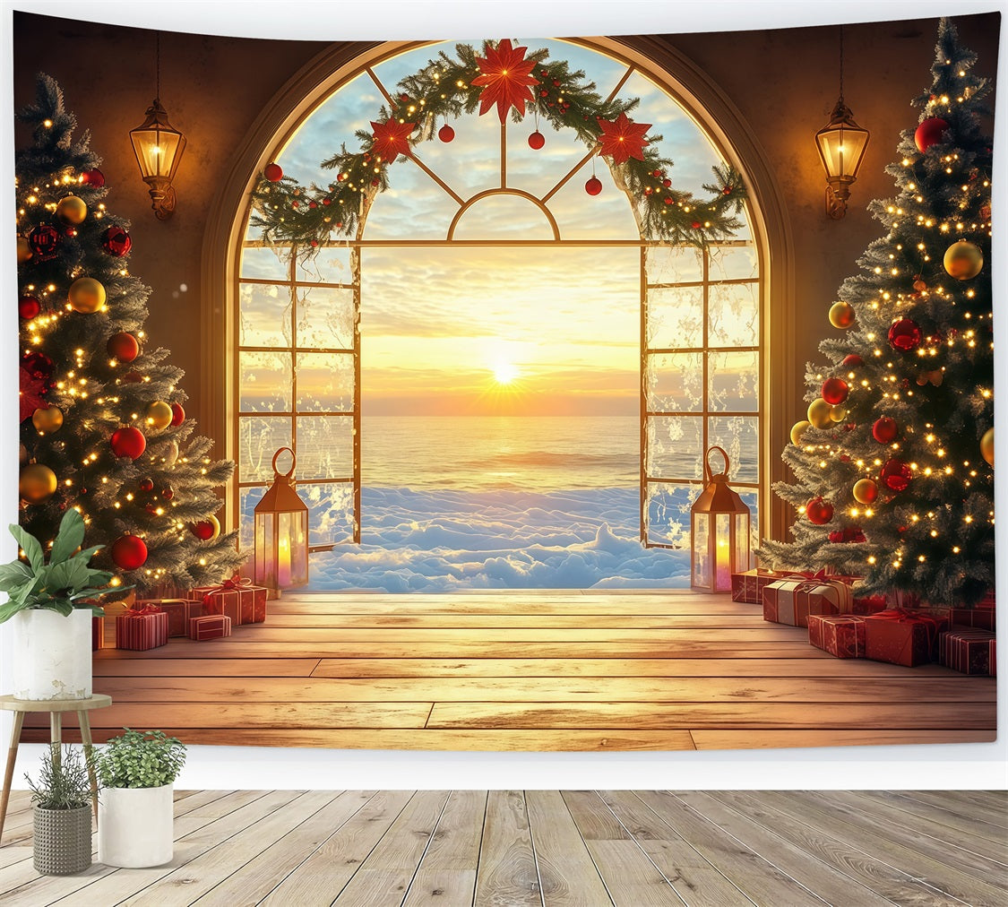 Neujahrs-Hintergründe Festlicher Weihnachts-Sonnenaufgang Happy New Year-Hintergrund LXX512-16
