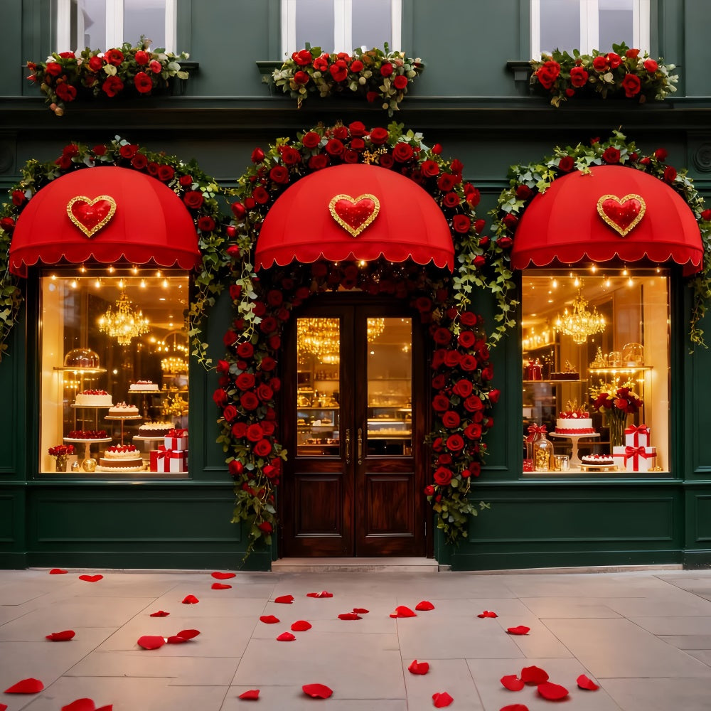 Romantischer Hintergrund Rosenherz Süßwarenladen Valentinstag-Hintergrund LXX512-67