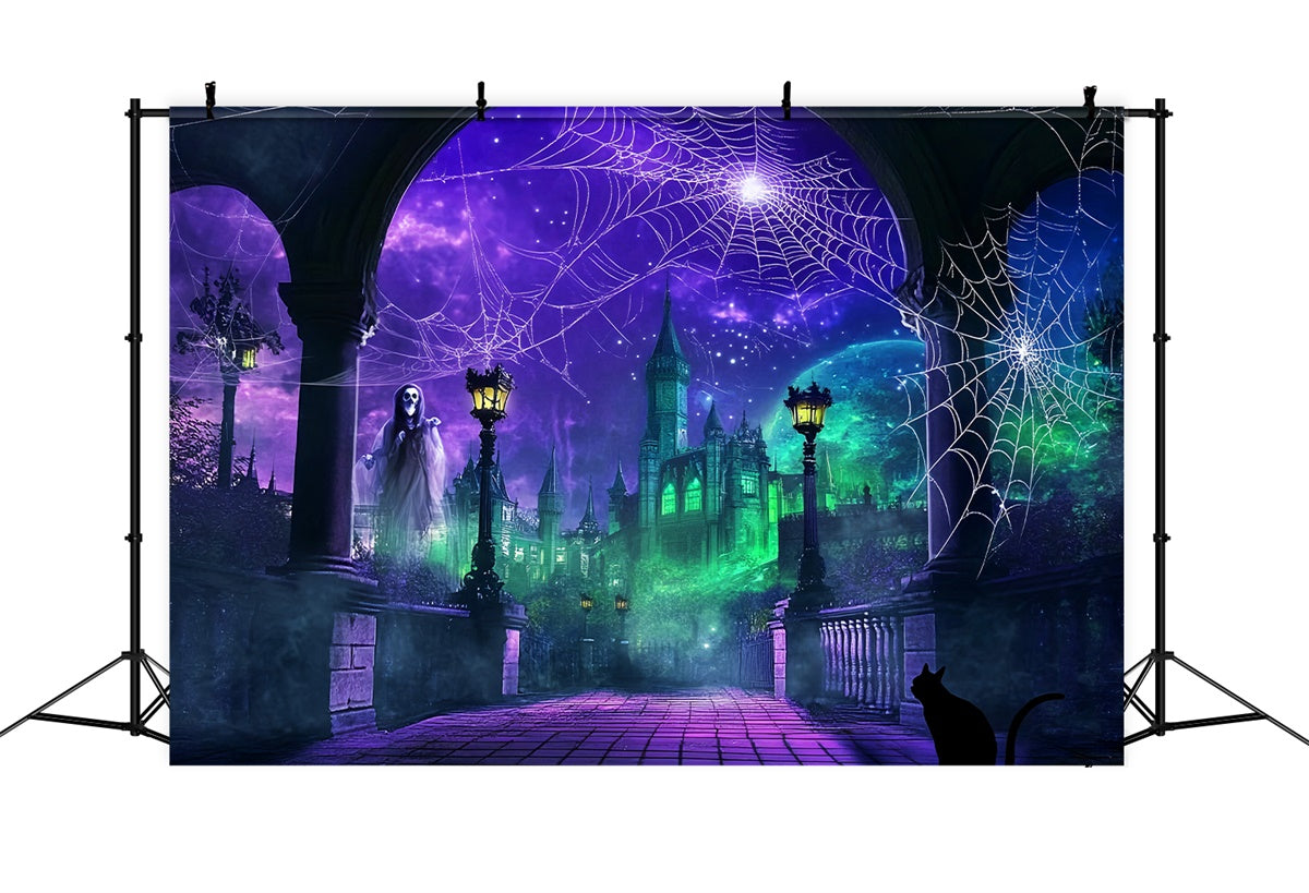 Halloween Fotohintergrund Enchanted Web Castle Backdrop LXX57-100
