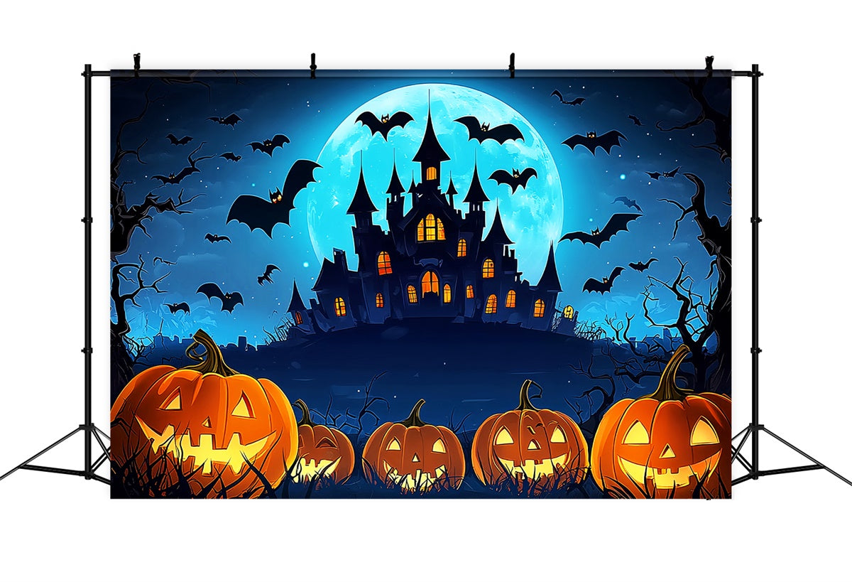 Halloween Backdrop Ideen Cartoon Spukschloss Hintergrund LXX57-102