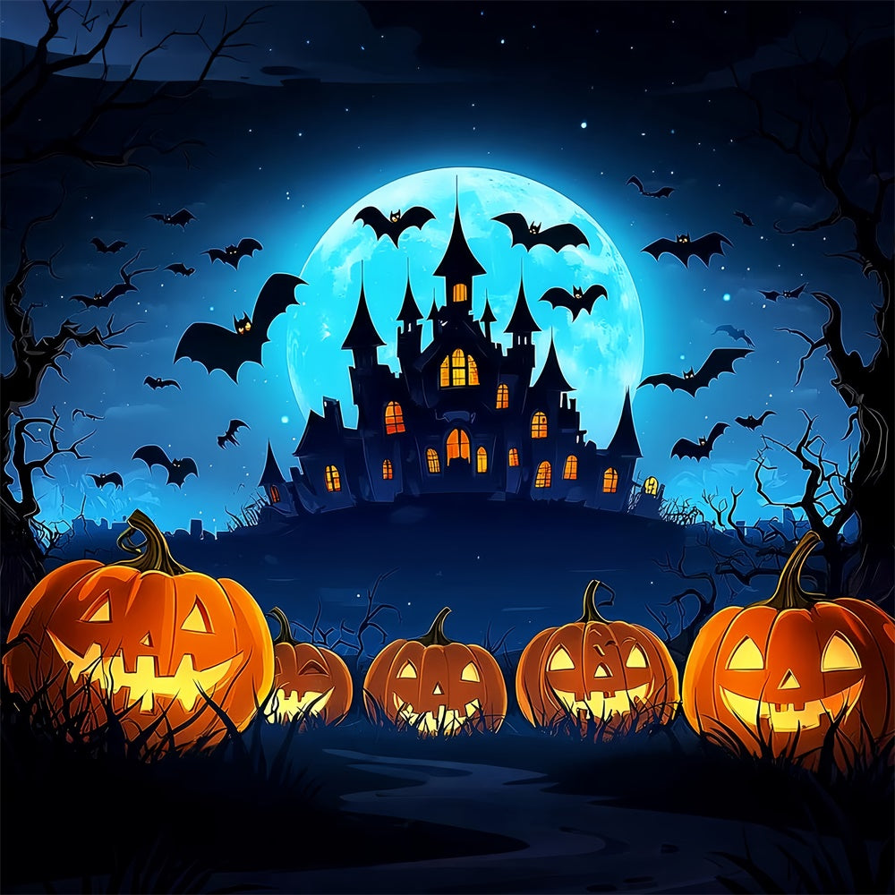 Halloween Backdrop Ideen Cartoon Spukschloss Hintergrund LXX57-102