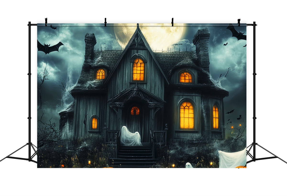Haunted House Backdrop Mond Geisterparade Halloween Backdrop LXX57-104