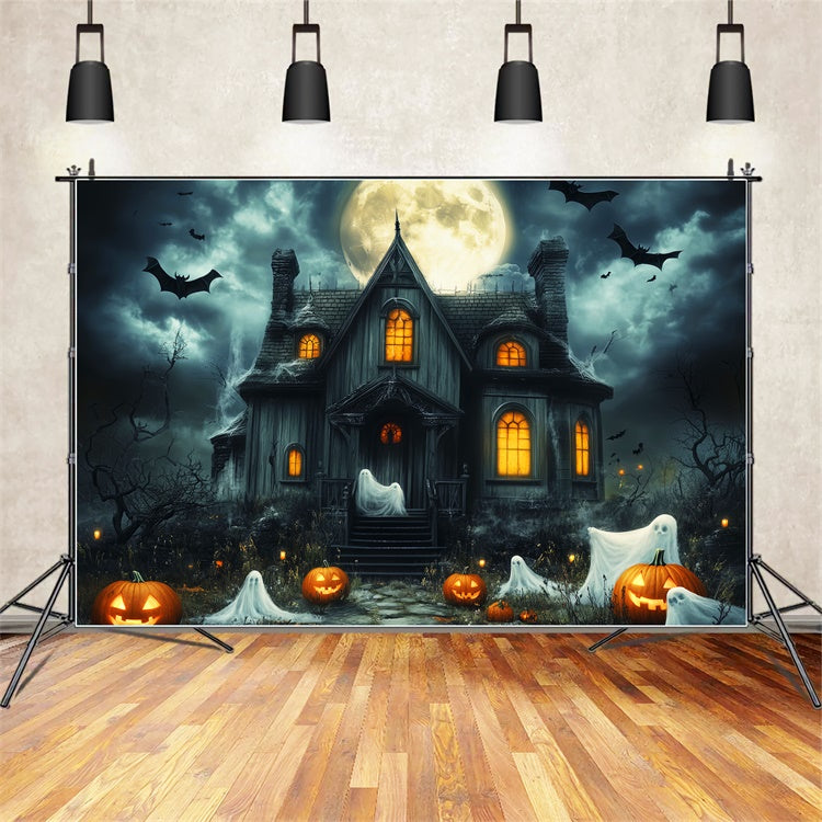 Haunted House Backdrop Mond Geisterparade Halloween Backdrop LXX57-104