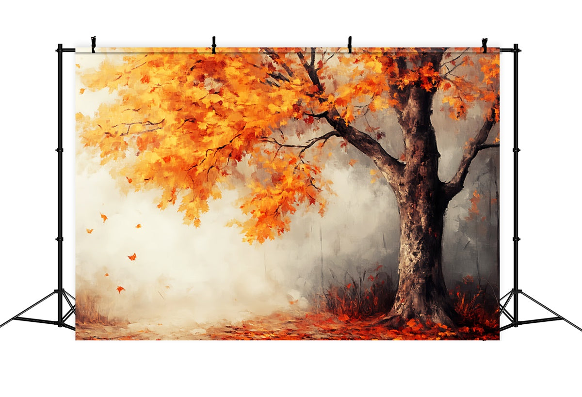 Herbst Fotokulisse Gemaltes Herbst Ahorn Hintergrundbild LXX57-165