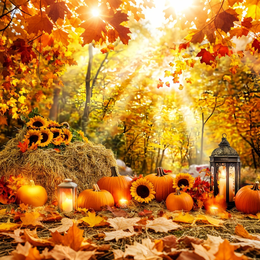 Herbst Wald Backdrop Kürbis Glühen Wald Fotohintergrund LXX57-178
