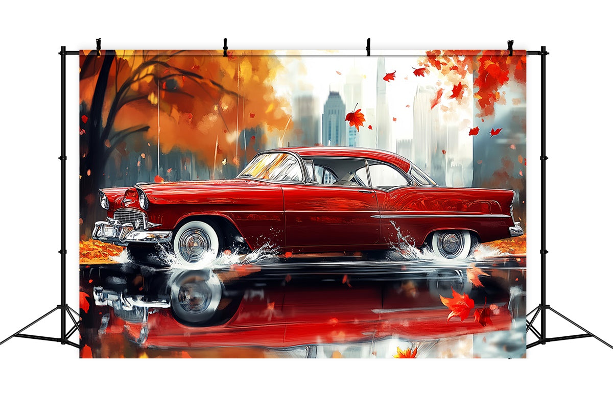 Herbst Fotokulisse Oldtimer Urban Glow Fotohintergrund LXX57-182