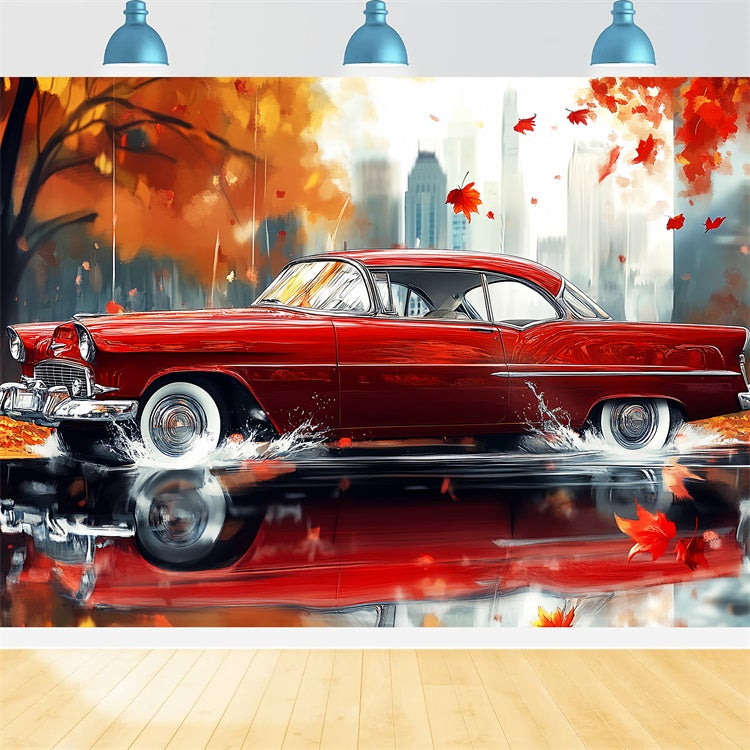 Herbst Fotokulisse Oldtimer Urban Glow Fotohintergrund LXX57-182