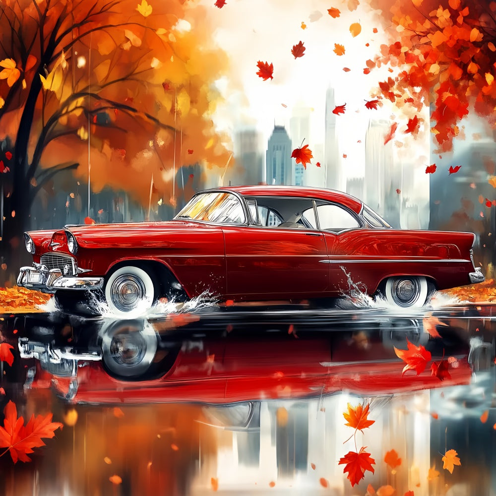 Herbst Fotokulisse Oldtimer Urban Glow Fotohintergrund LXX57-182