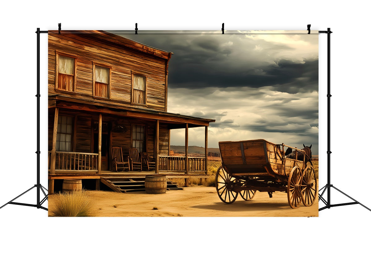 Vintage Fotografie Hintergrund Western Desert Cabin Backdrop LXX57-187