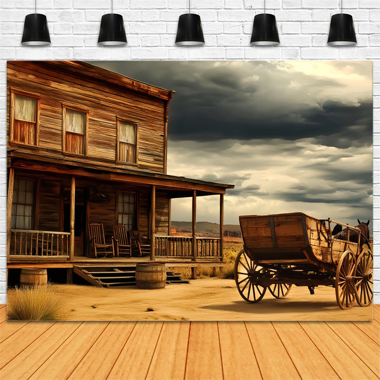 Vintage Fotografie Hintergrund Western Desert Cabin Backdrop LXX57-187