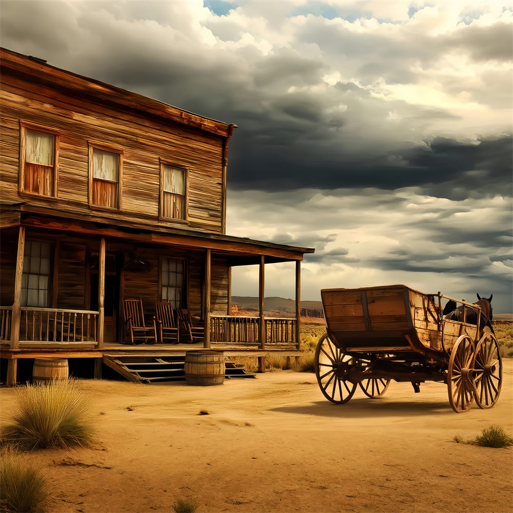 Vintage Fotografie Hintergrund Western Desert Cabin Backdrop LXX57-187
