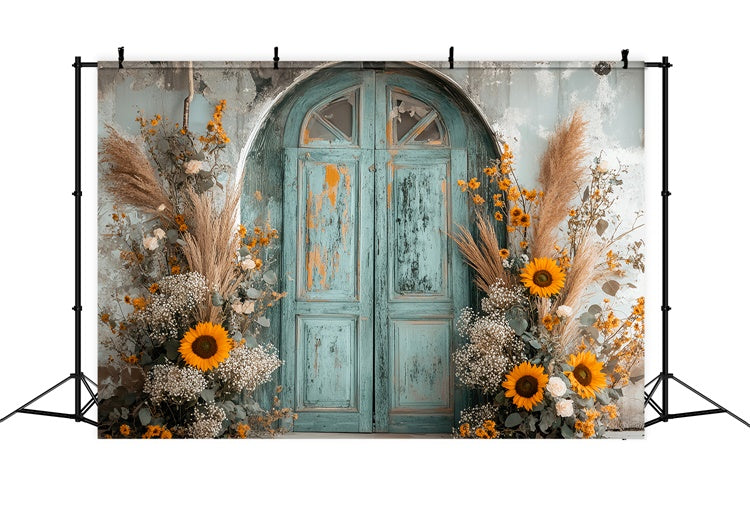 Vintage Fotokulisse Shabby Sunflower Porch Backdrop LXX57-189