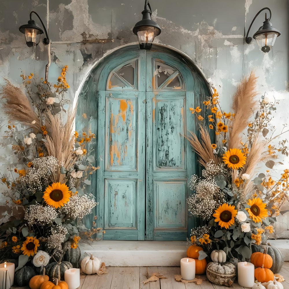 Vintage Fotokulisse Shabby Sunflower Porch Backdrop LXX57-189