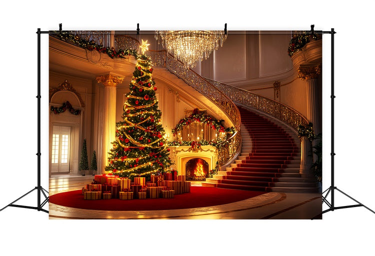 Vintage Backdrop Eleganter Ballsaal Weihnachtshintergrund LXX57-194