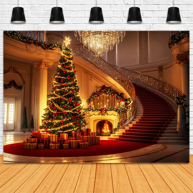 Vintage Backdrop Eleganter Ballsaal Weihnachtshintergrund LXX57-194