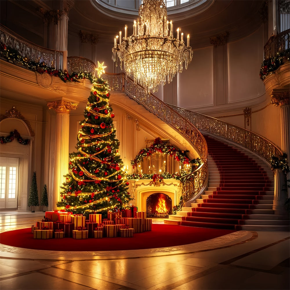Vintage Backdrop Eleganter Ballsaal Weihnachtshintergrund LXX57-194