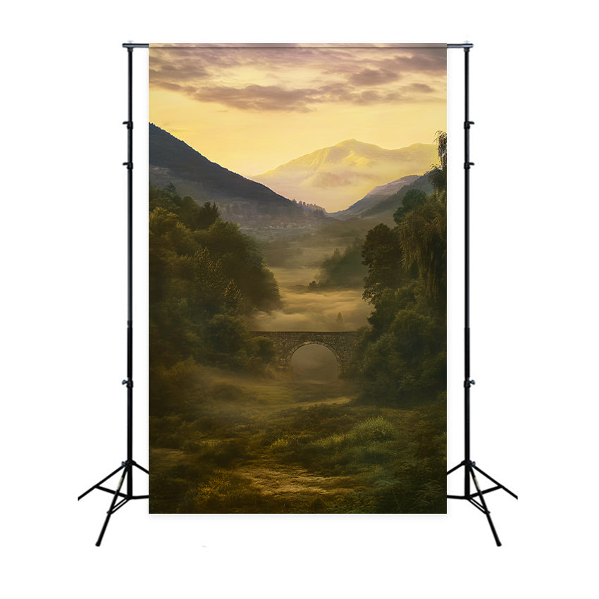 Vintage-Hintergrundbilder Morning Haze Scenic Trail Hintergrundbild LXX57-200