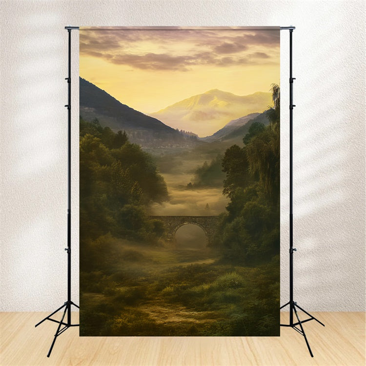 Vintage-Hintergrundbilder Morning Haze Scenic Trail Hintergrundbild LXX57-200