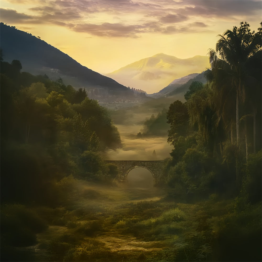 Vintage-Hintergrundbilder Morning Haze Scenic Trail Hintergrundbild LXX57-200
