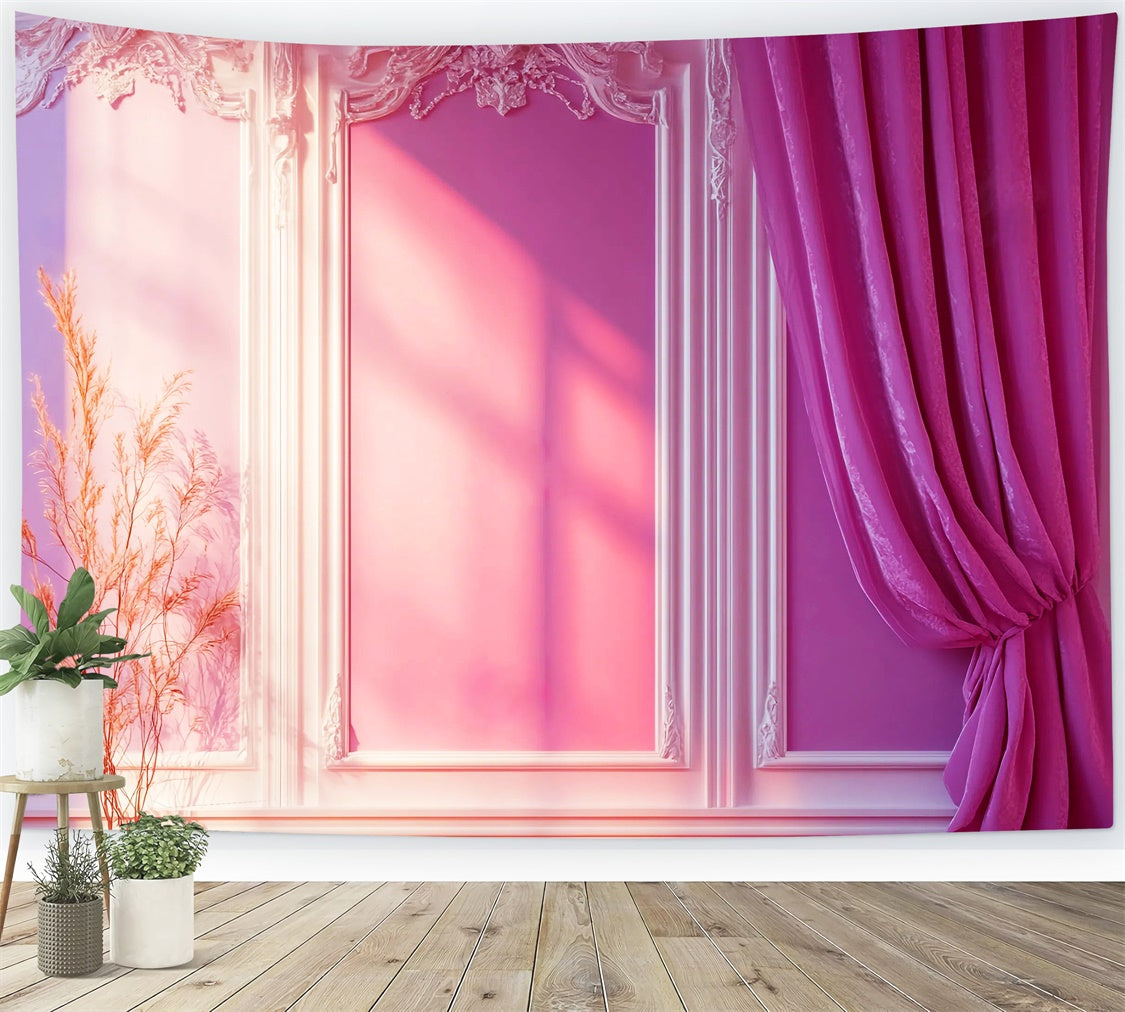 Rokoko-Hintergrund Pastell-Palast Vintage-Wandhintergrund LXX57-202