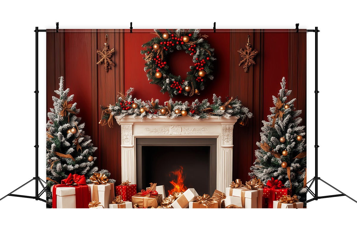 Klassischer Hintergrund Roter Weihnachtsherd Vintage-Hintergrund LXX57-214
